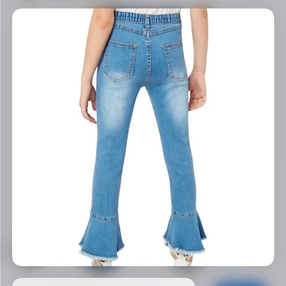 Girls Hayden Cropped Frill Flare Jeans - Picture 6 of 6
